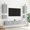 TV Wall Cabinet with LED Lights - Grey Sonoma Design