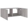 TV Wall Cabinet with LED Lights - Grey Sonoma Design