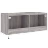 TV Wall Cabinet with LED Lights - Grey Sonoma Design