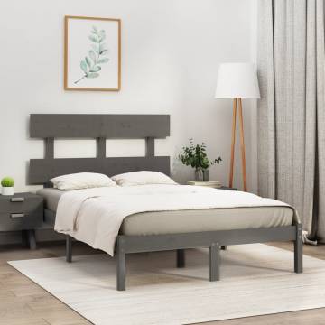 Grey Solid Wood Bed Frame 120x200 cm - Timeless Design