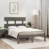 Bed Frame Grey Solid Wood 120x200 cm Colour grey Size 120 x 200 cm 