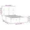 Grey Solid Wood Bed Frame 120x200 cm - Timeless Design