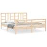 Super King Size Solid Wood Bed Frame with Headboard | HiPoMarket