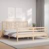 Super King Size Solid Wood Bed Frame with Headboard | HiPoMarket