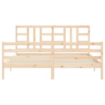 Super King Size Solid Wood Bed Frame with Headboard | HiPoMarket