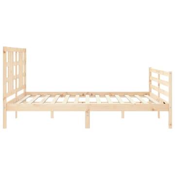 Super King Size Solid Wood Bed Frame with Headboard | HiPoMarket