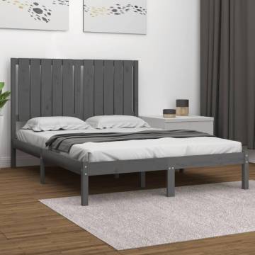 Grey Solid Wood Pine Bed Frame 120x200 cm | Hipo Market