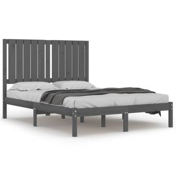 Grey Solid Wood Pine Bed Frame 120x200 cm | Hipo Market