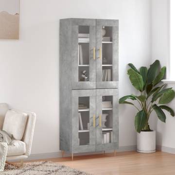 Stylish Highboard Concrete Grey - 69.5x34x180 cm | Hipo Market