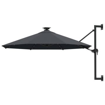 Wall-mounted Parasol with LEDs - 300 cm Anthracite | HipoMarket