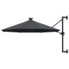 Wall-mounted Parasol with LEDs - 300 cm Anthracite | HipoMarket