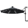 Wall-mounted Parasol with LEDs - 300 cm Anthracite | HipoMarket