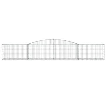 Arched Gabion Baskets 5 pcs | Galvanised Iron Garden Barriers