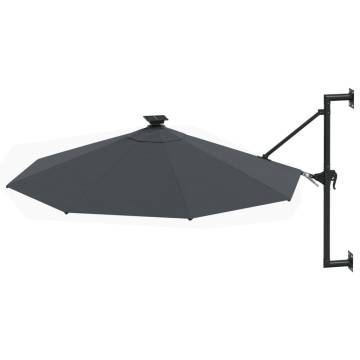 Wall-mounted Parasol with LEDs - 300 cm Anthracite | HipoMarket