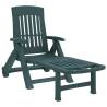 Folding Sun Lounger with Wheels - Green PP | HipoMarket