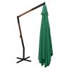 Cantilever Umbrella with Wooden Pole 400x300 cm - Green Shade