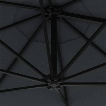 Wall-mounted Parasol with LEDs - 300 cm Anthracite | HipoMarket