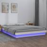 LED Bed Frame White 150x200 cm King Size Solid Wood Colour white Size 150 x 200 cm 