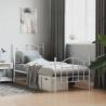 Metal Bed Frame with Headboard and Footboard White 90x200 cm Colour white Size 90 x 200 cm Model with headboard & footboard 