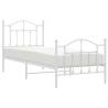 Elegant White Metal Bed Frame with Headboard 90x200 cm