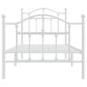 Elegant White Metal Bed Frame with Headboard 90x200 cm