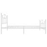 Elegant White Metal Bed Frame with Headboard 90x200 cm