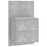 Sturdy Bed Headboard with Cabinets - Concrete Grey - HipoMarket