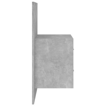 Sturdy Bed Headboard with Cabinets - Concrete Grey - HipoMarket