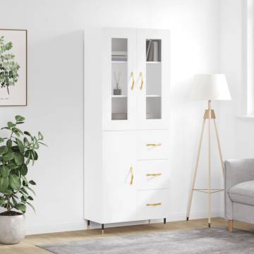 Stylish Highboard White 69.5x34x180 cm | Hipomarket UK