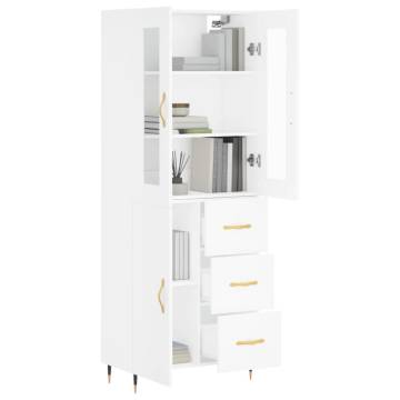 Stylish Highboard White 69.5x34x180 cm | Hipomarket UK