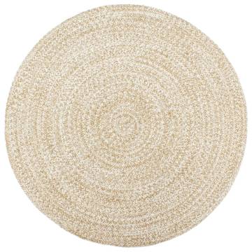 Handmade Jute Rug White & Brown - 210 cm | Hipo Market