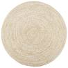 Handmade Rug Jute White and Brown 210 cm Colour white Diameter 210 cm 