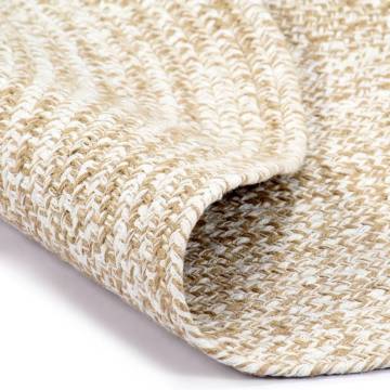 Handmade Jute Rug White & Brown - 210 cm | Hipo Market