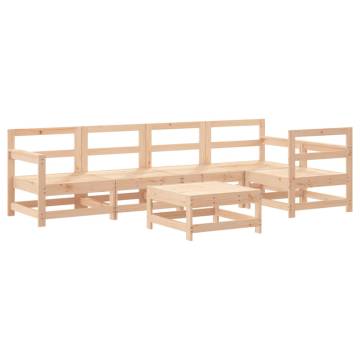 6 Piece Garden Lounge Set - Solid Wood Pine | HipoMarket