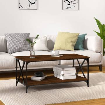 Elegant Brown Oak Coffee Table - 100x50x45 cm | HipoMarket