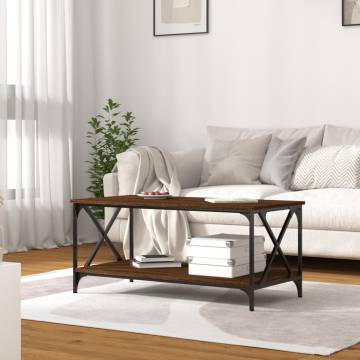 Elegant Brown Oak Coffee Table - 100x50x45 cm | HipoMarket