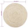 Handmade Jute Rug White & Brown - 210 cm | Hipo Market