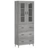 Stylish Highboard Grey Sonoma - 69.5x34x180 cm Engineered Wood