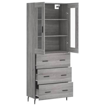 Stylish Highboard Grey Sonoma - 69.5x34x180 cm Engineered Wood