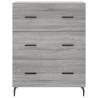 Stylish Highboard Grey Sonoma - 69.5x34x180 cm Engineered Wood