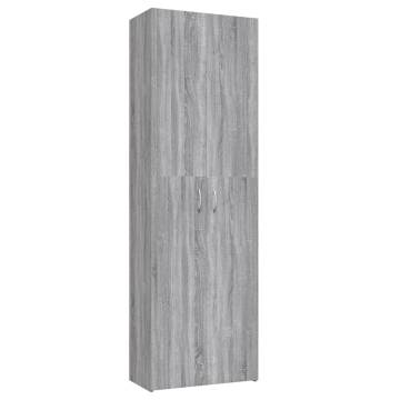 Elegant Grey Sonoma Office Cabinet - 60x32x190 cm