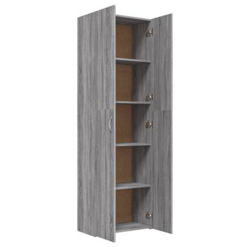 Elegant Grey Sonoma Office Cabinet - 60x32x190 cm