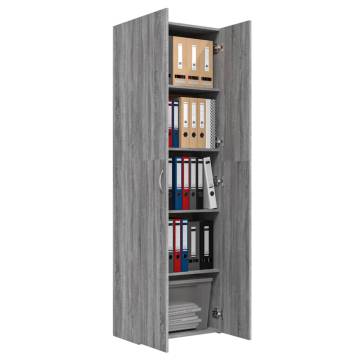 Elegant Grey Sonoma Office Cabinet - 60x32x190 cm