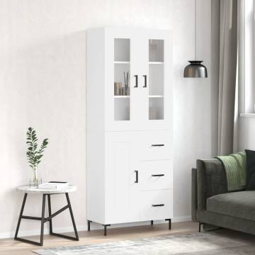 Stylish Highboard White 69.5x34x180 cm | Hipomarket