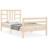 Single Solid Wood Bed Frame with Headboard | HipoMarket