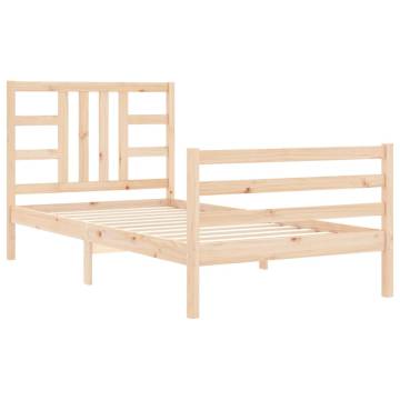 Single Solid Wood Bed Frame with Headboard | HipoMarket