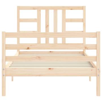 Single Solid Wood Bed Frame with Headboard | HipoMarket