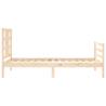 Single Solid Wood Bed Frame with Headboard | HipoMarket