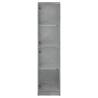 Stylish Highboard with Glass Doors - Concrete Grey 35x37x142 cm