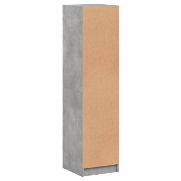 Stylish Highboard with Glass Doors - Concrete Grey 35x37x142 cm